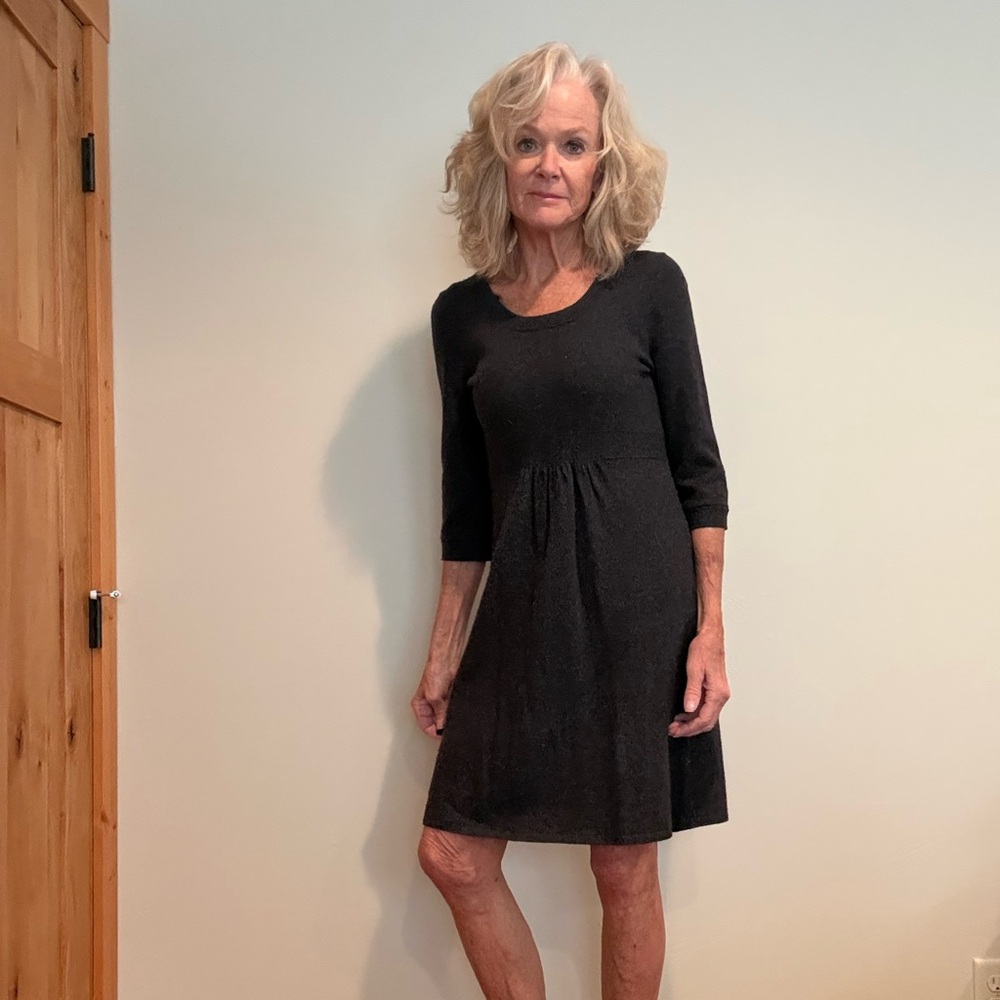 Elegant Dark Gray Women's Sweater Dress
